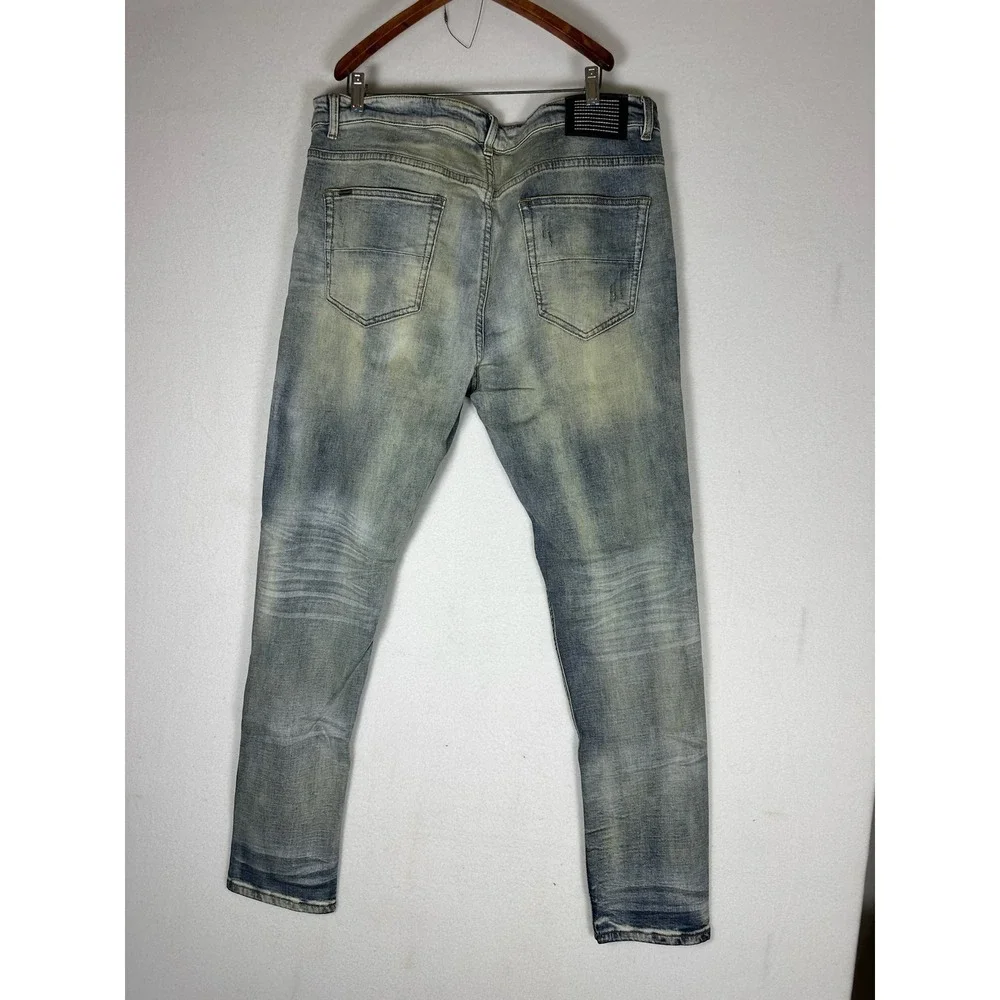 Serenade Men's Distressed Slim Fit Jeans Blue Size 42 C13